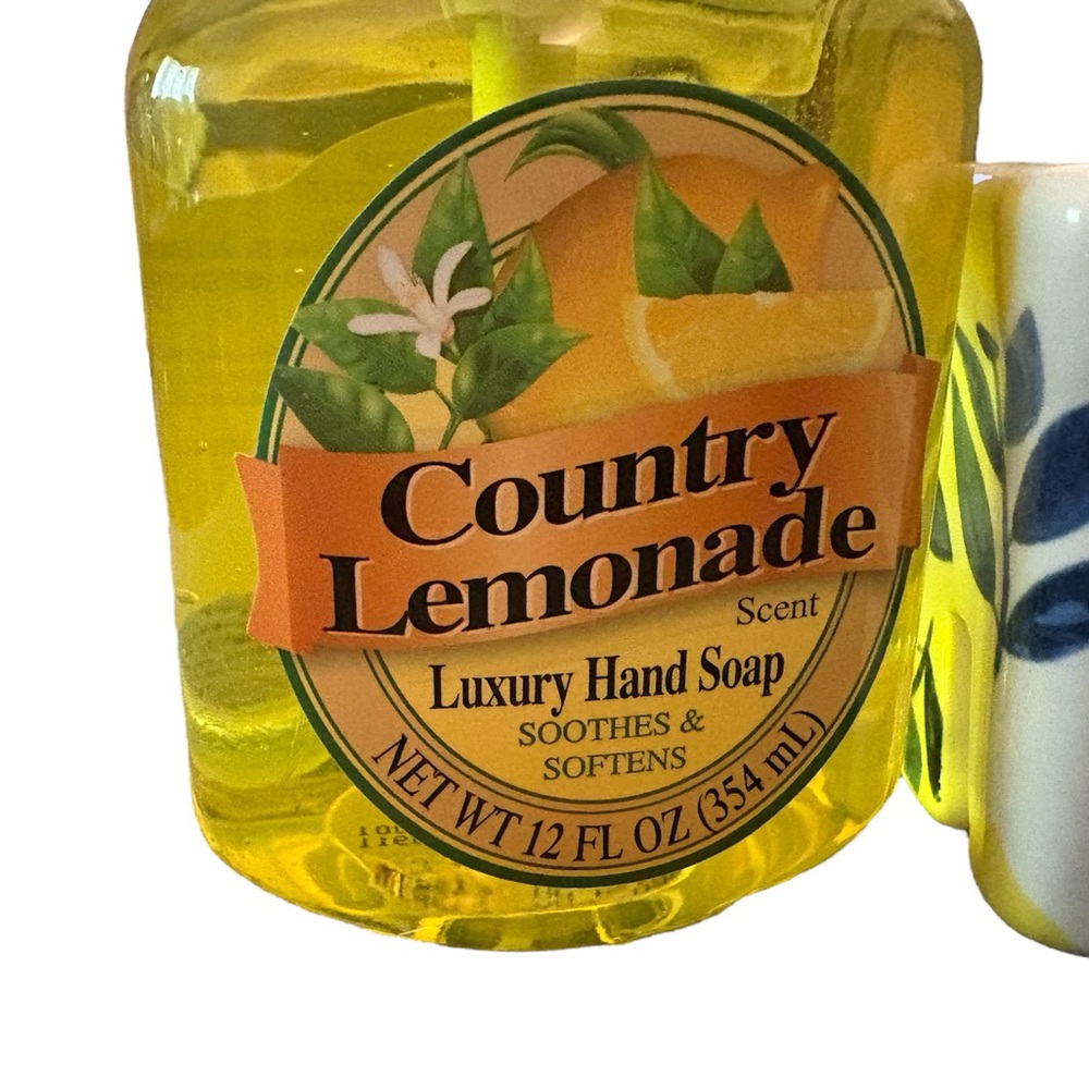 Porcelain Berry Basket with Lemon Handwash and Lemon Candle. - Picture 3 of 10